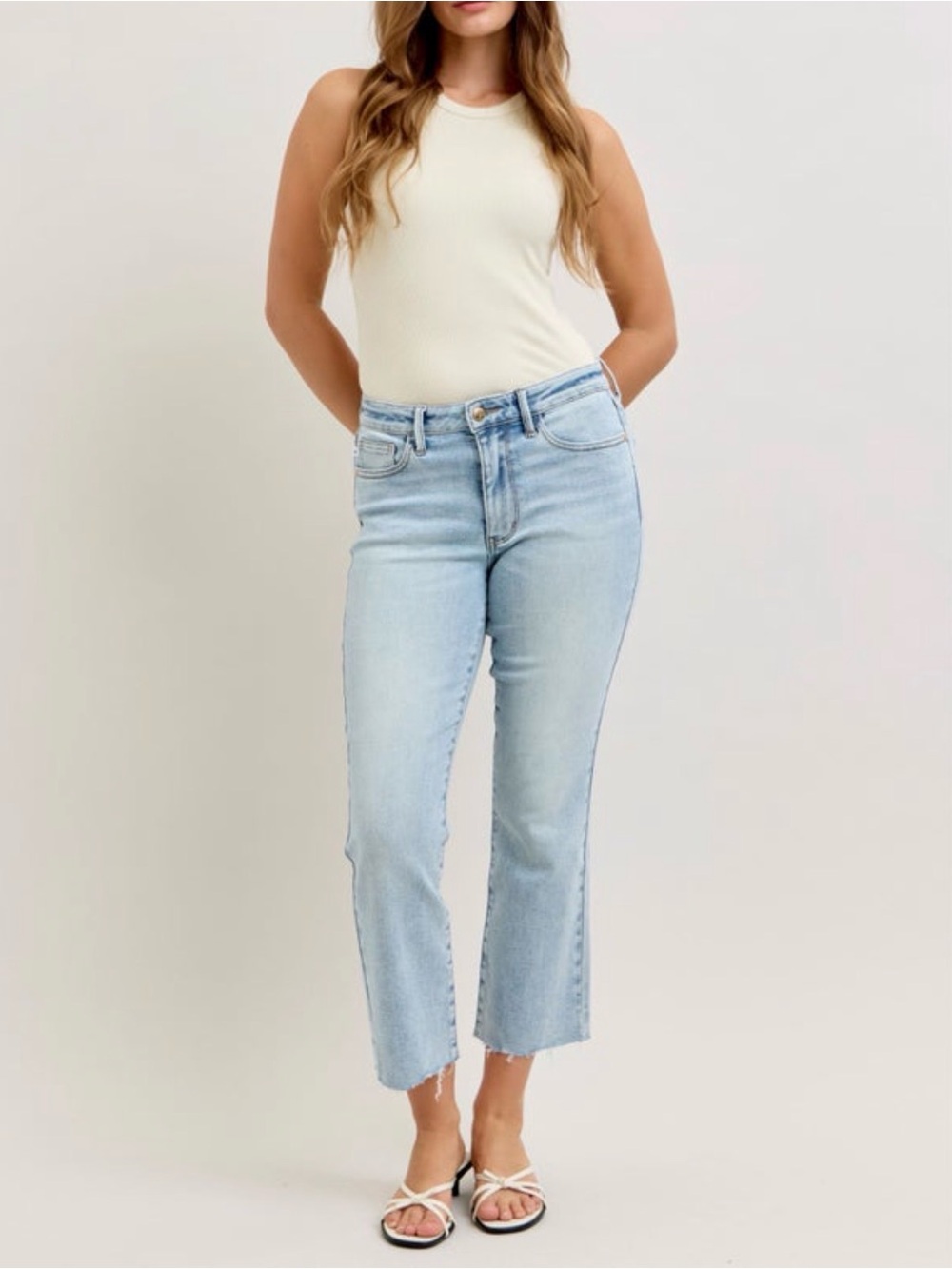 Judy Blue Light Wash Kick Flare Jeans - Picture 5 of 6
